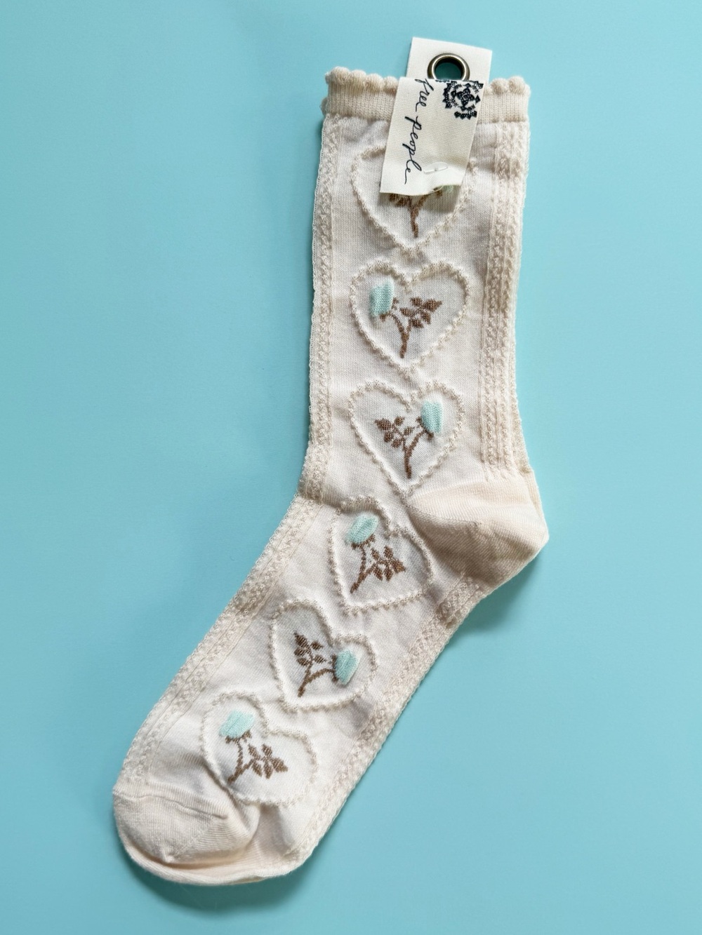 Free People Heart Blooms Socks in Ivory | NWT - Picture 2 of 5
